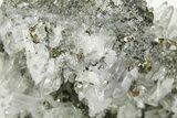 Gleaming Cubic Pyrite Crystals with Quartz - Peru #369833-1